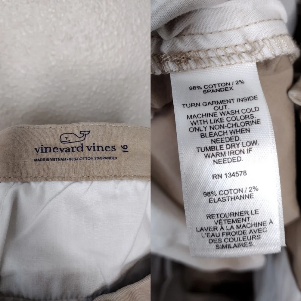 Vineyard Vines Boy's Preppy Casual Neutral Tan Outdoors Flat Front Short Size 16